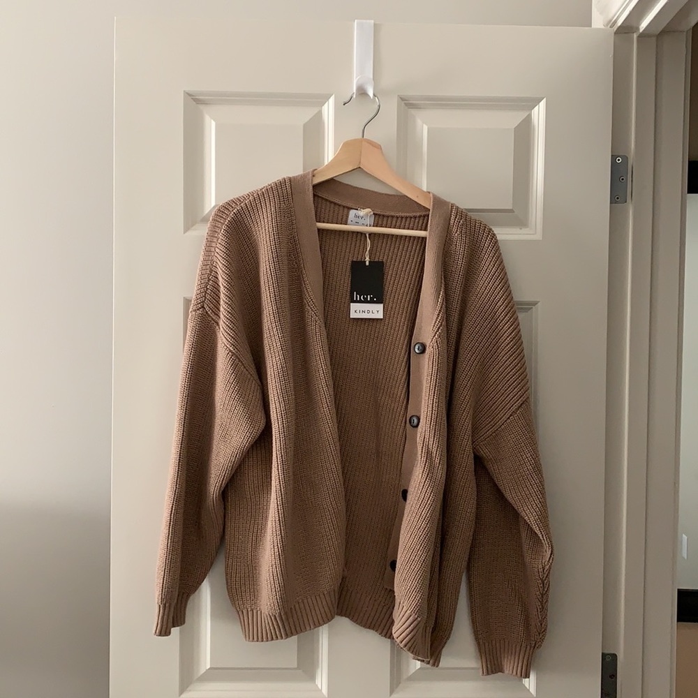 NWT 100% Cotton Camel Cardigan